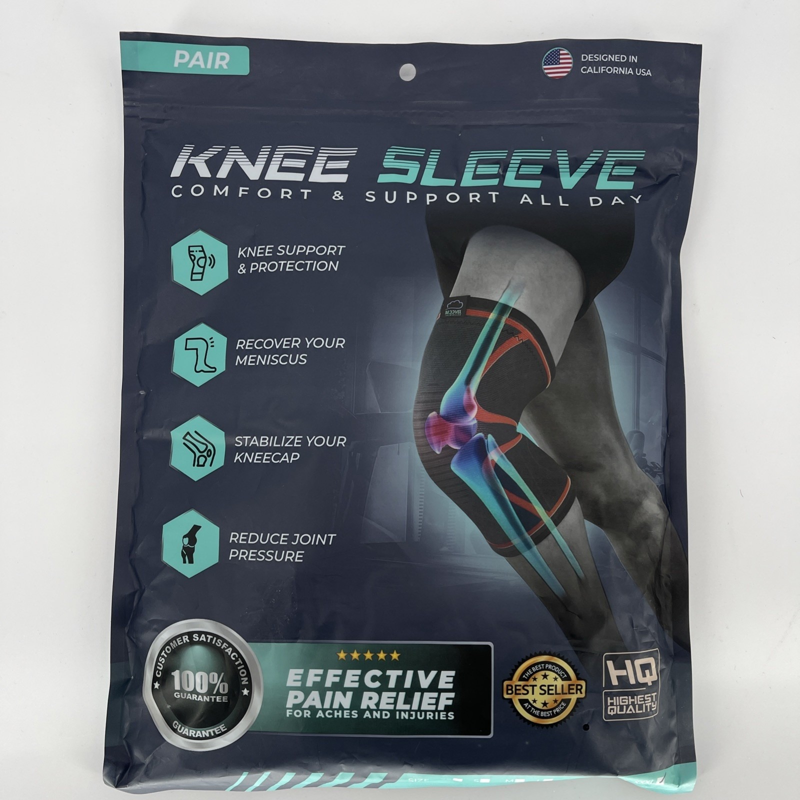 Modvel Compression Knee Brace For Women & Men - 2 Pack Knee Brace Size 3xl